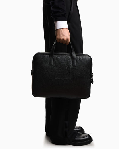 business bag in tumbled leather