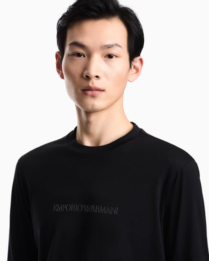 Slim-fit Pima jersey jumper with printed logo