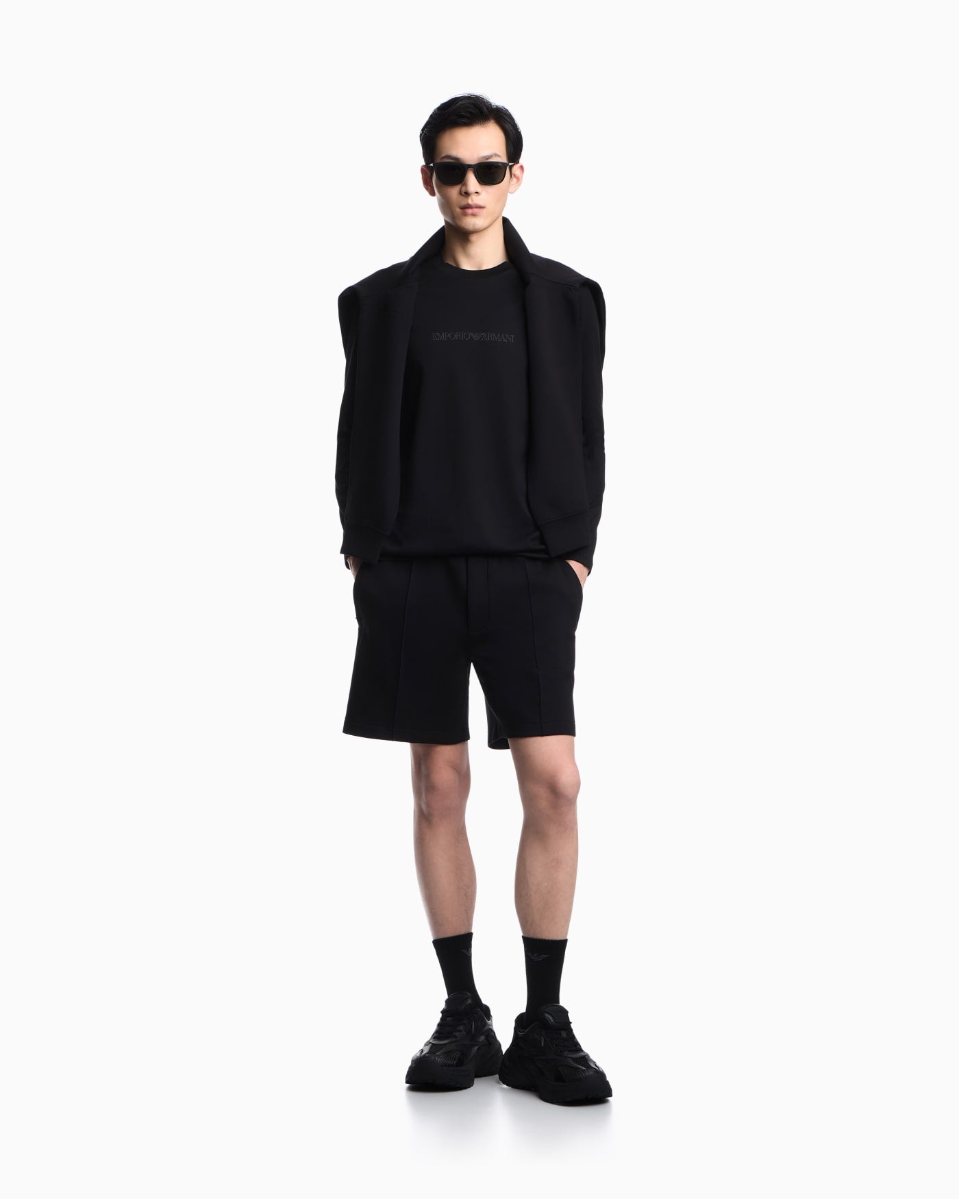 Slim-fit Pima jersey jumper with printed logo