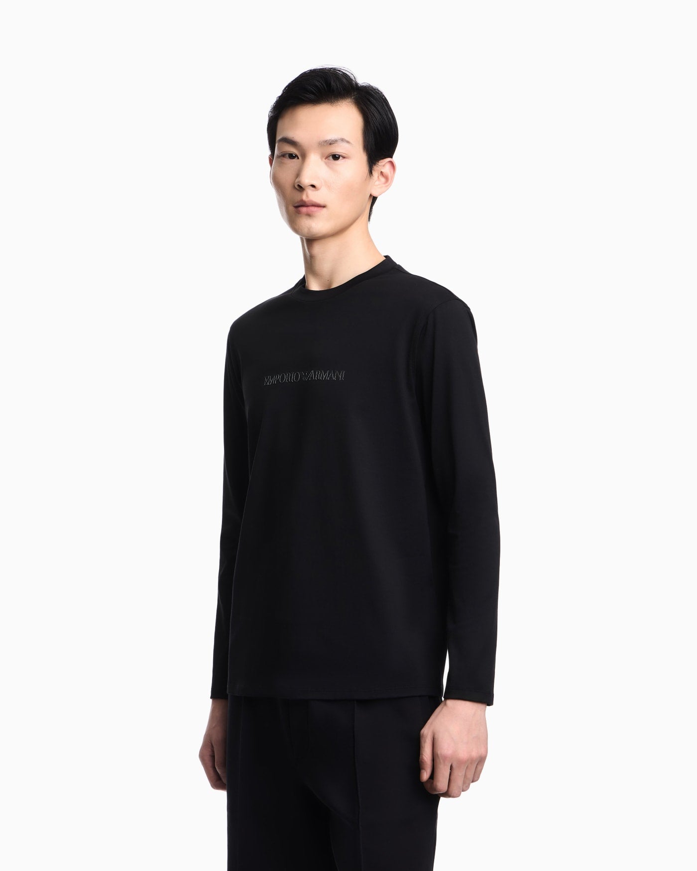 Slim-fit Pima jersey jumper with printed logo