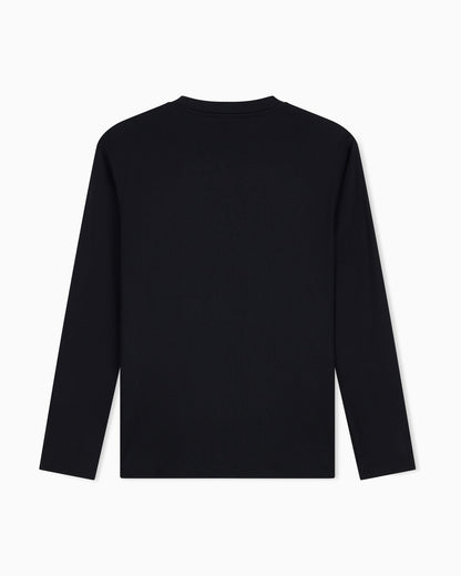 Slim-fit Pima jersey jumper with printed logo