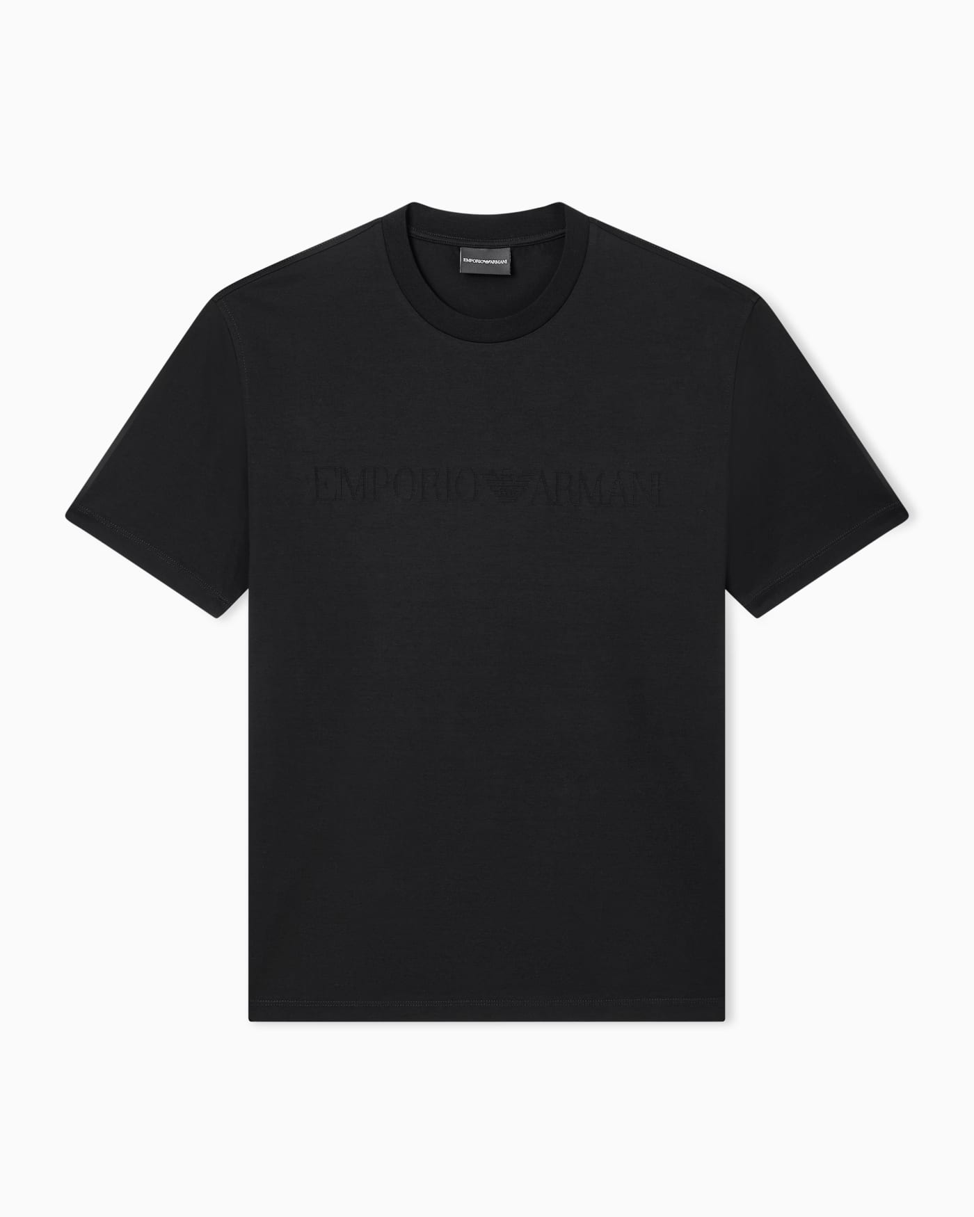 Intarsia jersey t-shirt in pure cotton with logo Essential