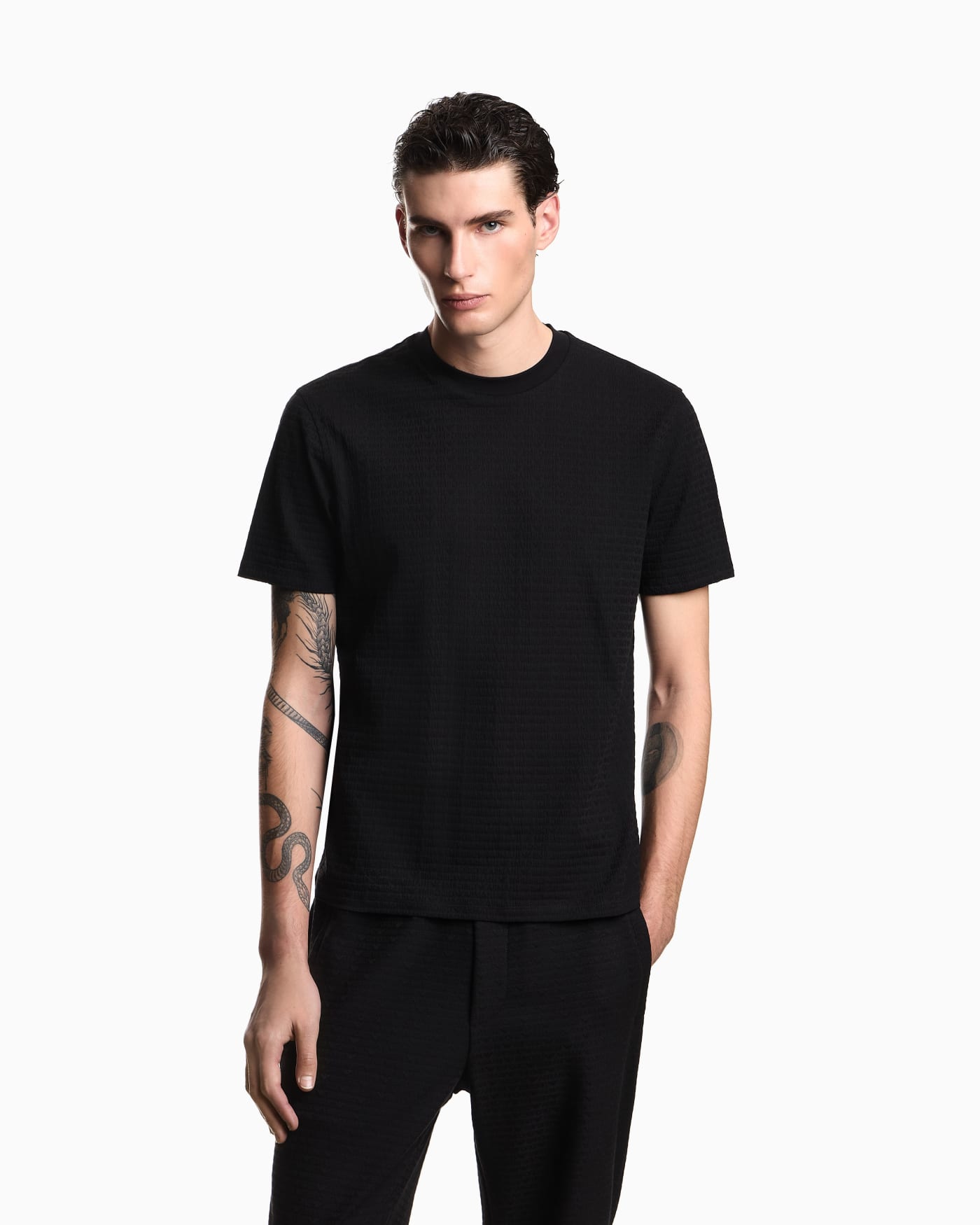 Logo lettering crew neck t-shirt man