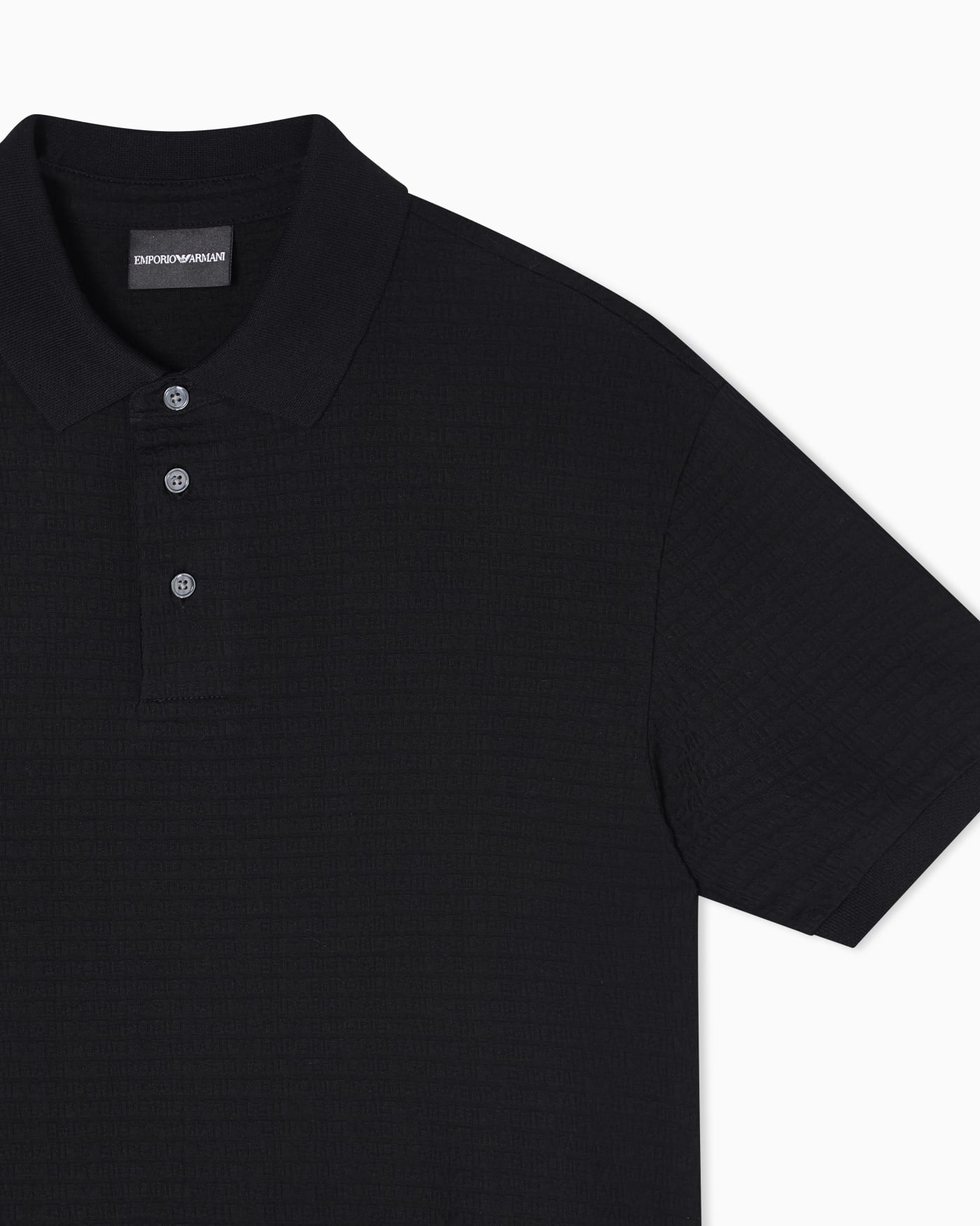 Jersey polo in jacquard cotton with logo lettering Essential