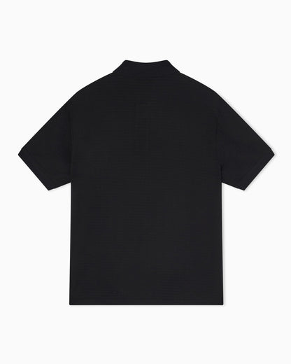 Jersey polo in jacquard cotton with logo lettering Essential