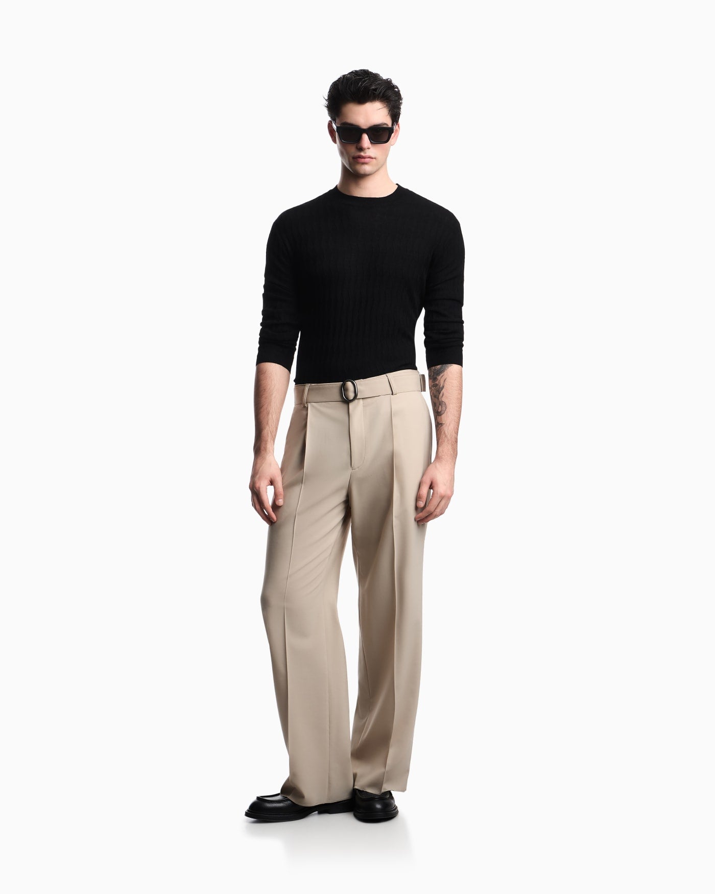 Textured virgin wool jumper