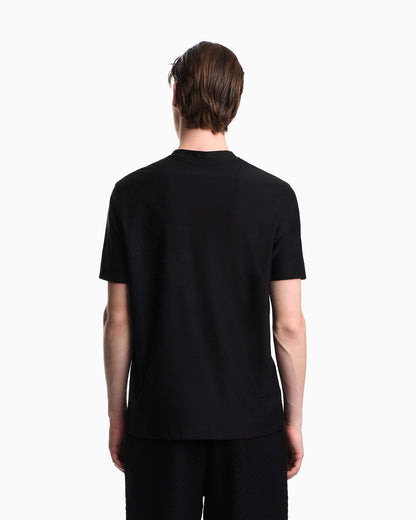 Jersey jacquard T-shirt with all-over motif
