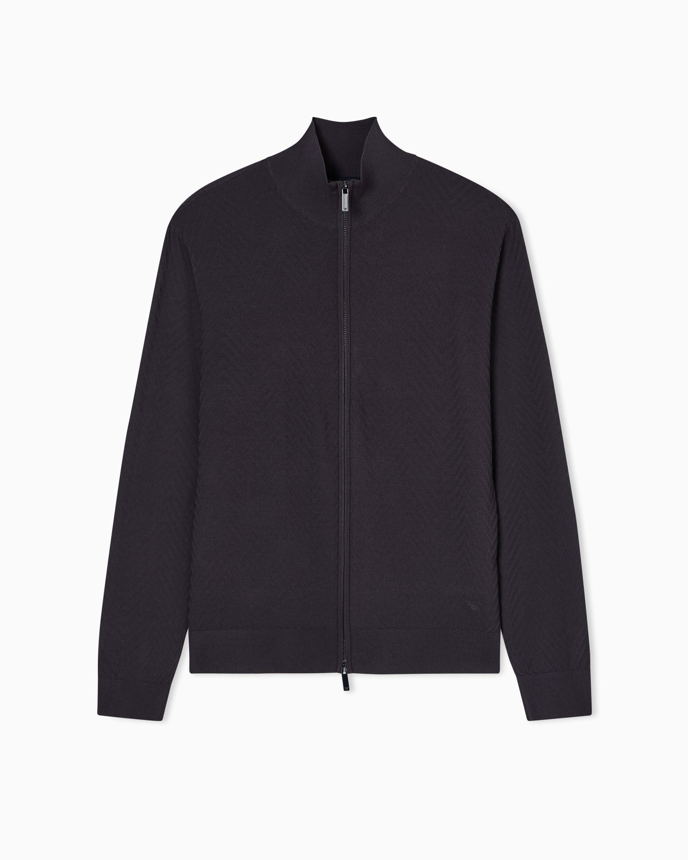 Icon viscose blend chevron full-zip cardigan