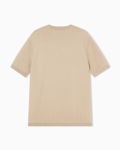Icon viscose-blend chevron-stitch jumper