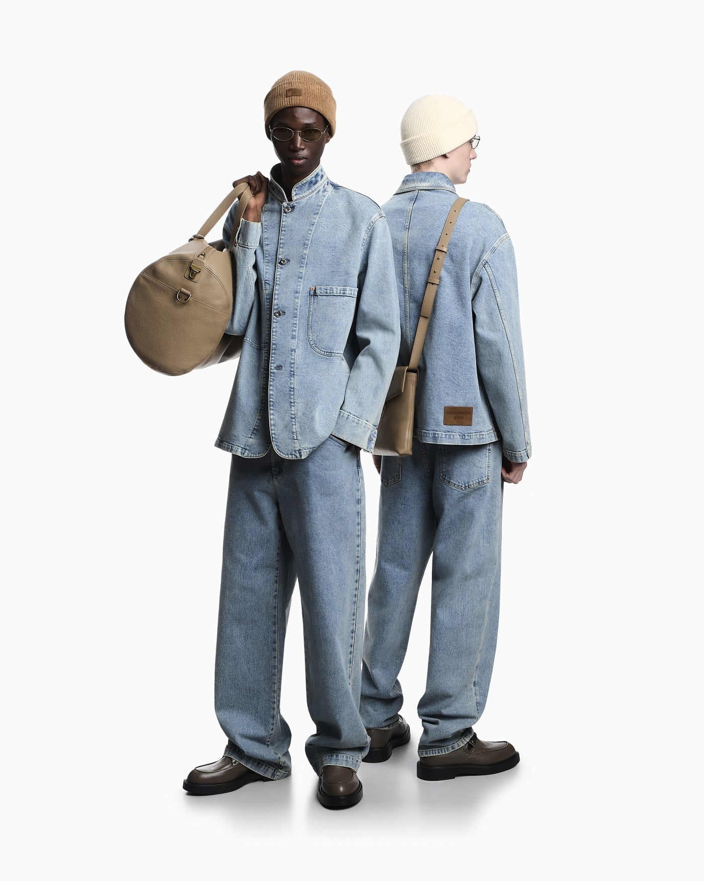Icon stretch-drill oval-leg jeans