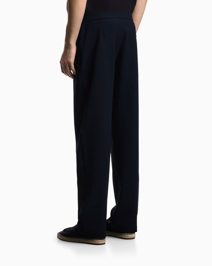 Icon 3D piqué-effect crêpe jersey trousers