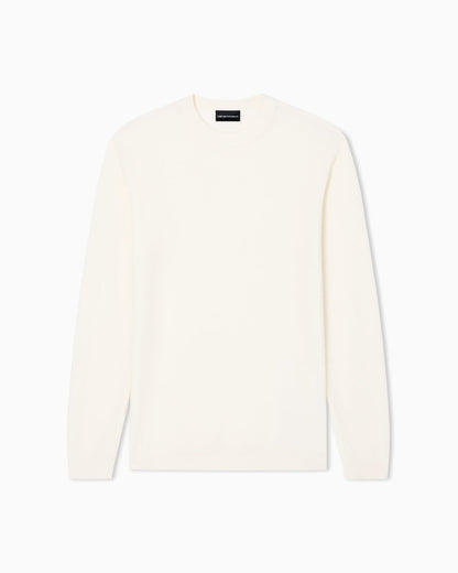 Virgin-wool jumper with a check motif