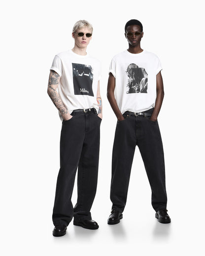 Icon jersey T-shirt with photographic print and embroidery