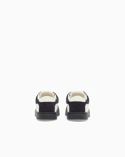 Leather sneakers with suede details