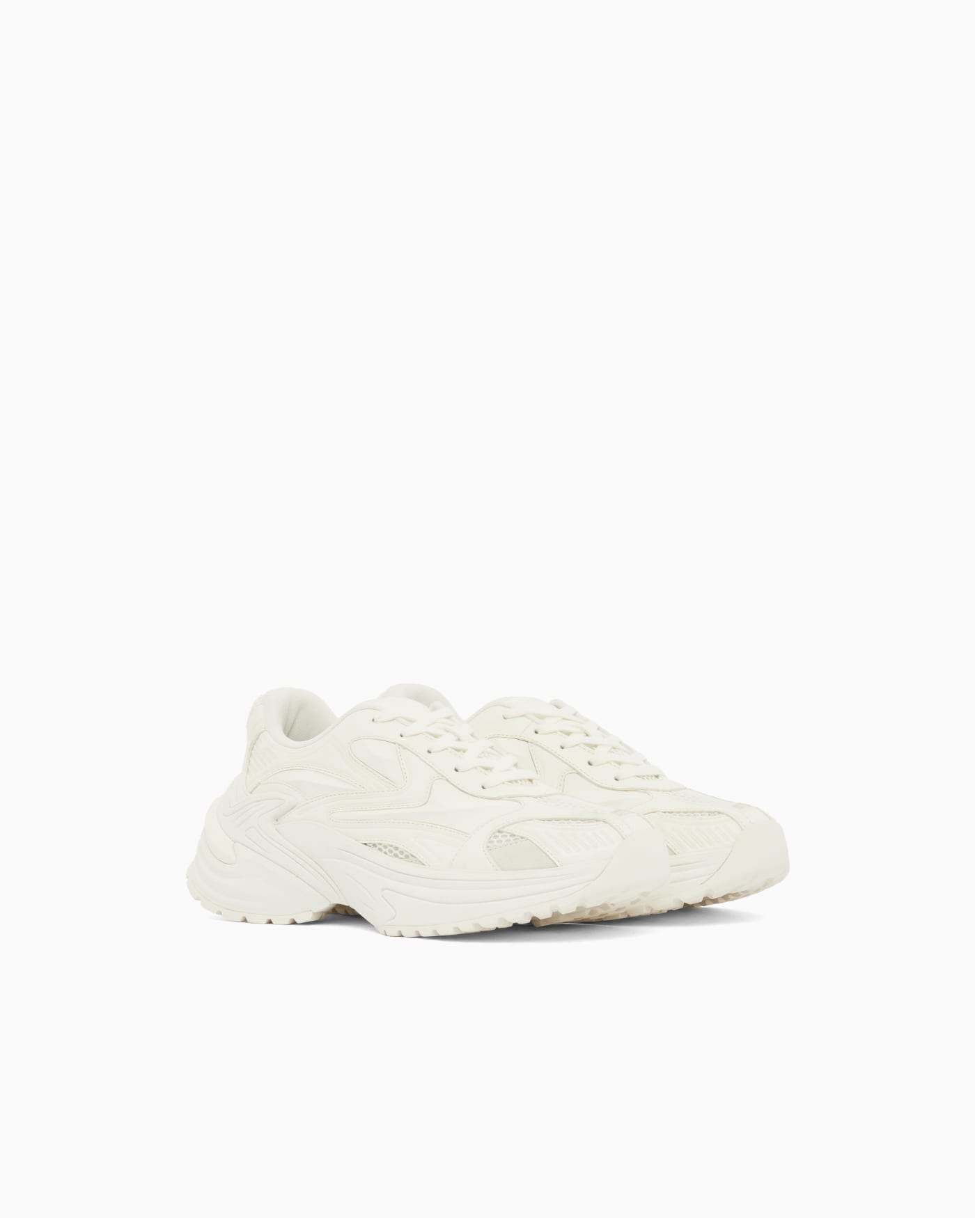 Suede and mesh sneakers