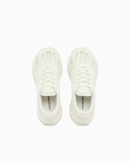 Suede and mesh sneakers