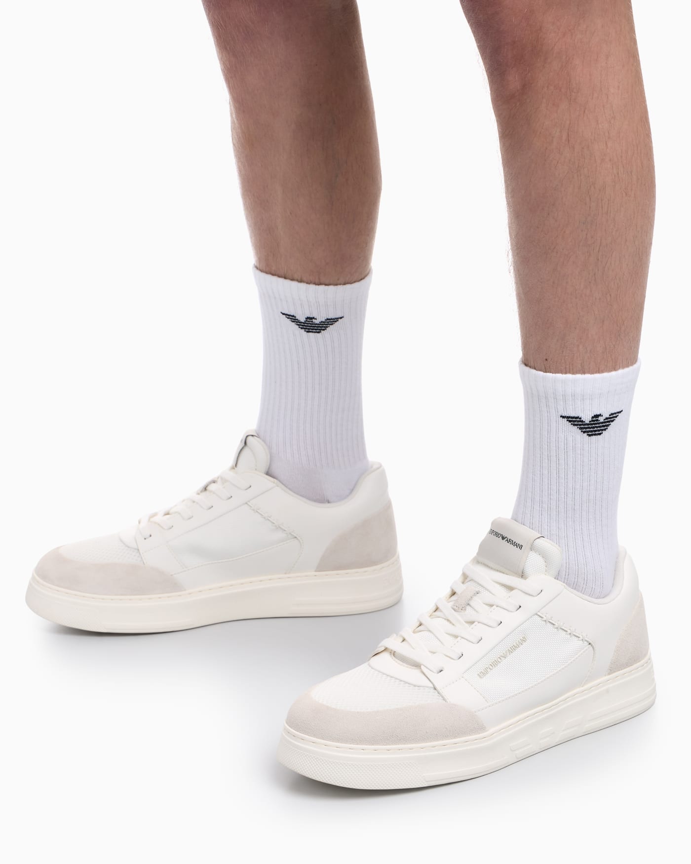 Cordura sneakers with suede details
