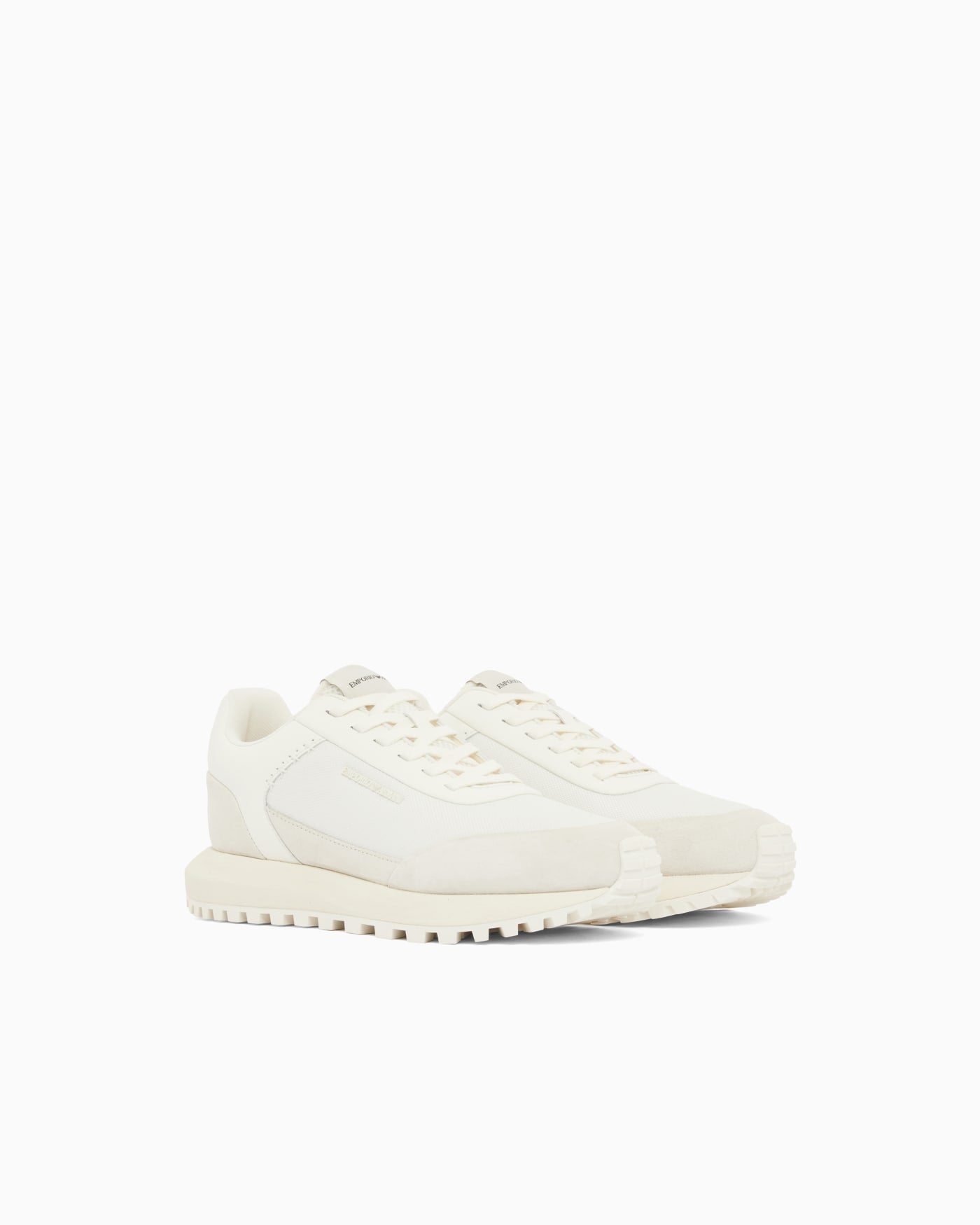 Cordura sneakers with suede details and side logo