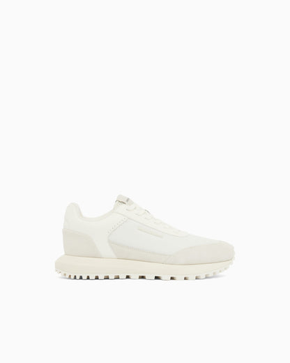 Cordura sneakers with suede details and side logo