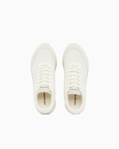 Cordura sneakers with suede details and side logo