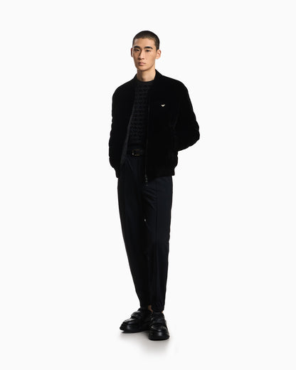 Stretch-nylon trousers with an elasticated hem