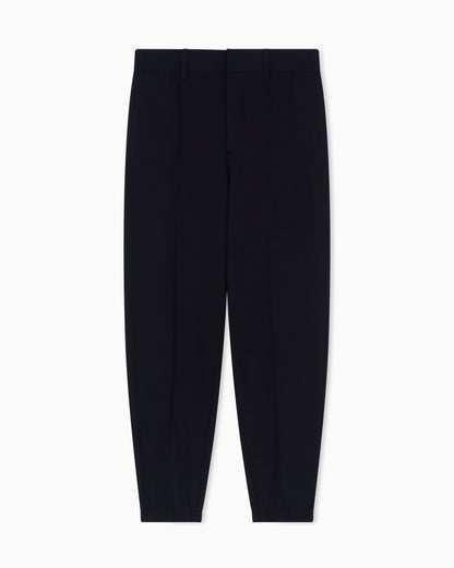Stretch-nylon trousers with an elasticated hem