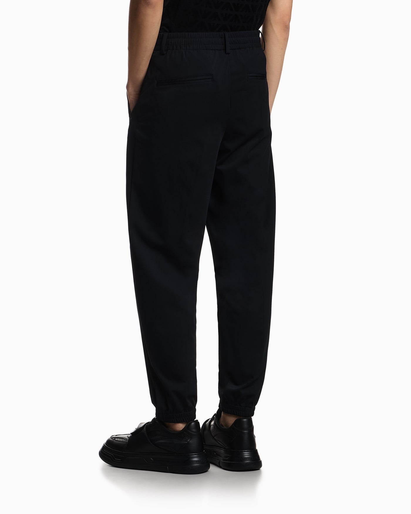 Stretch-nylon trousers with an elasticated hem