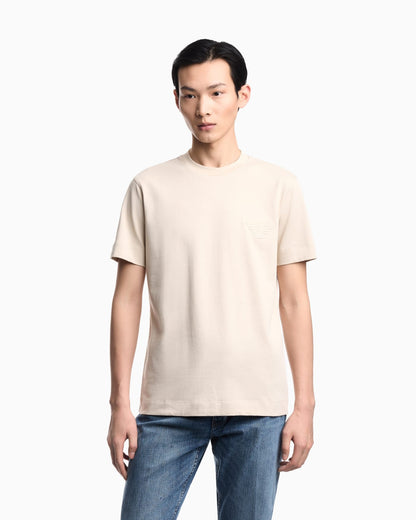 Slim fit T-shirt in heavy jersey with domed eagle