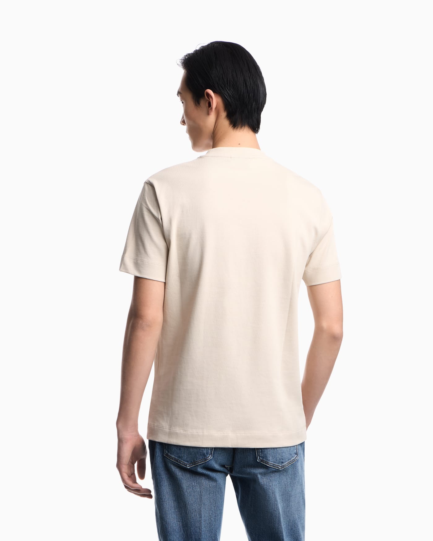 Slim fit T-shirt in heavy jersey with domed eagle