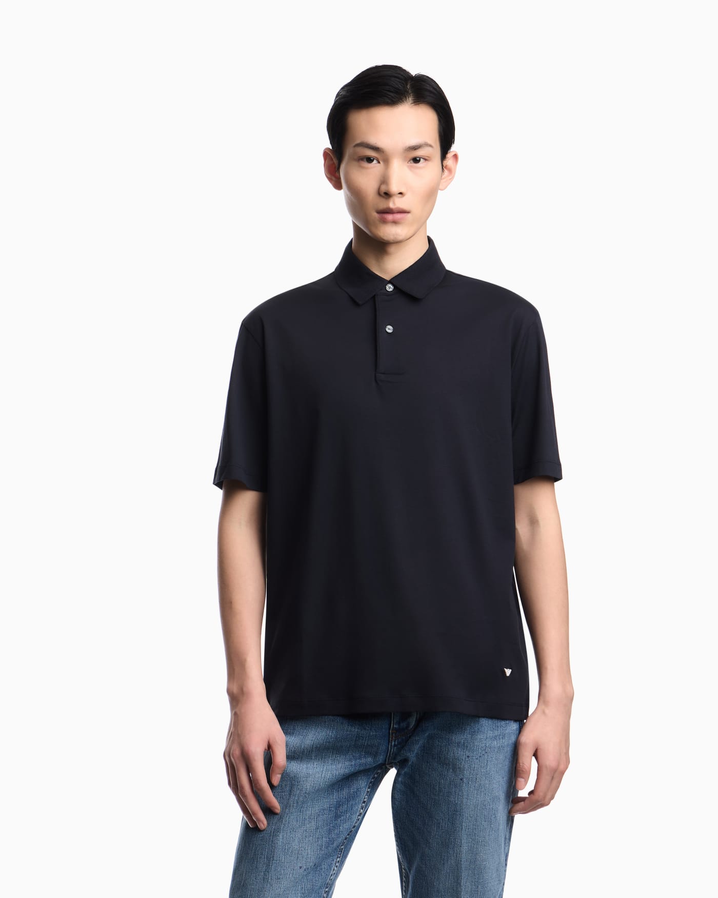 Loose-fit, lightweight jersey polo shirt