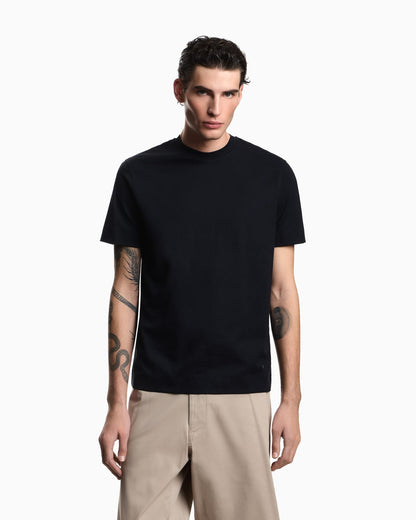 Intarsia-effect jacquard jersey T-shirt
