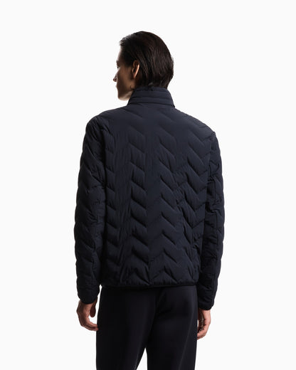 Nylon down jacket with zip and chevron quilting Essential