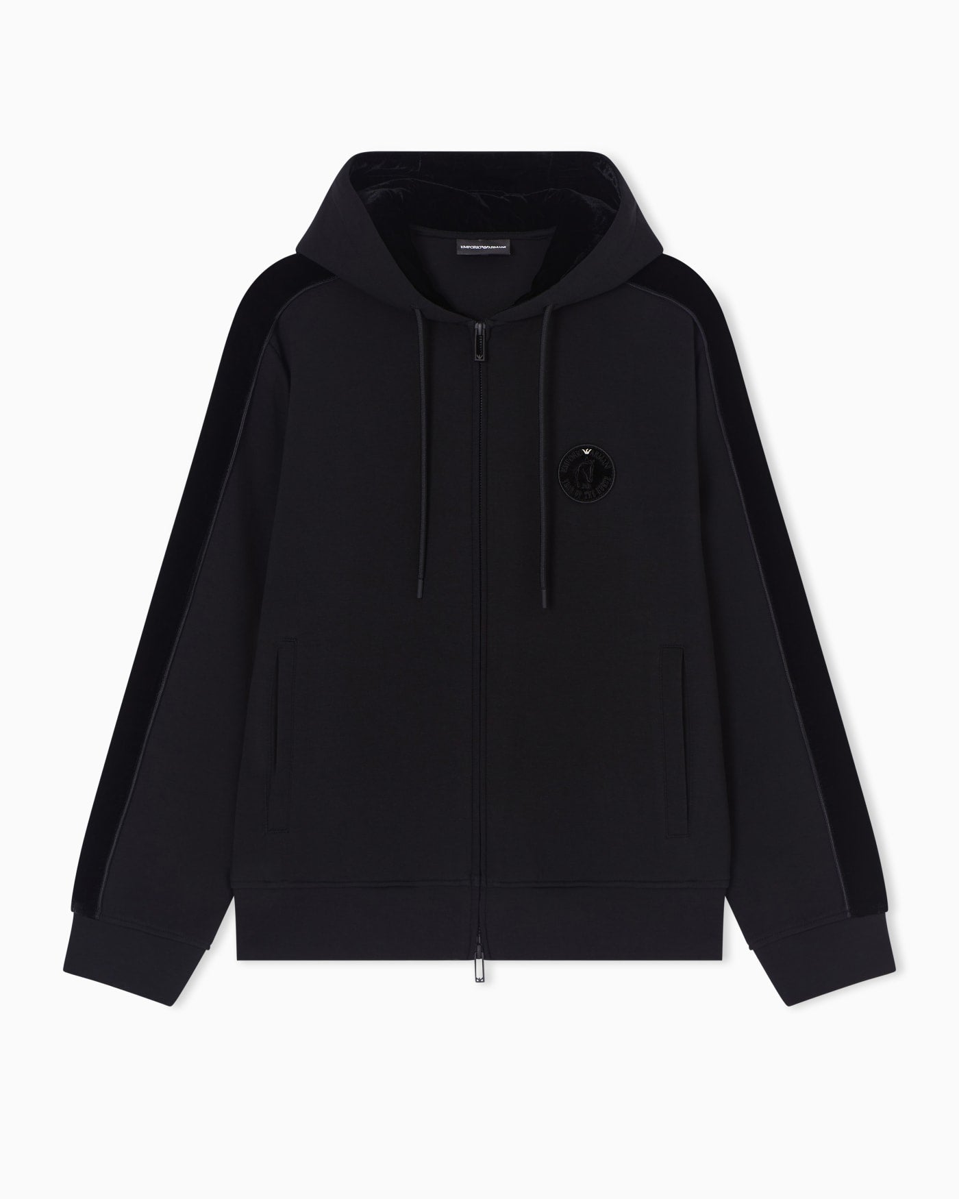 Lunar New Year double-jersey hooded zip-up sweatshirt with patch and tape