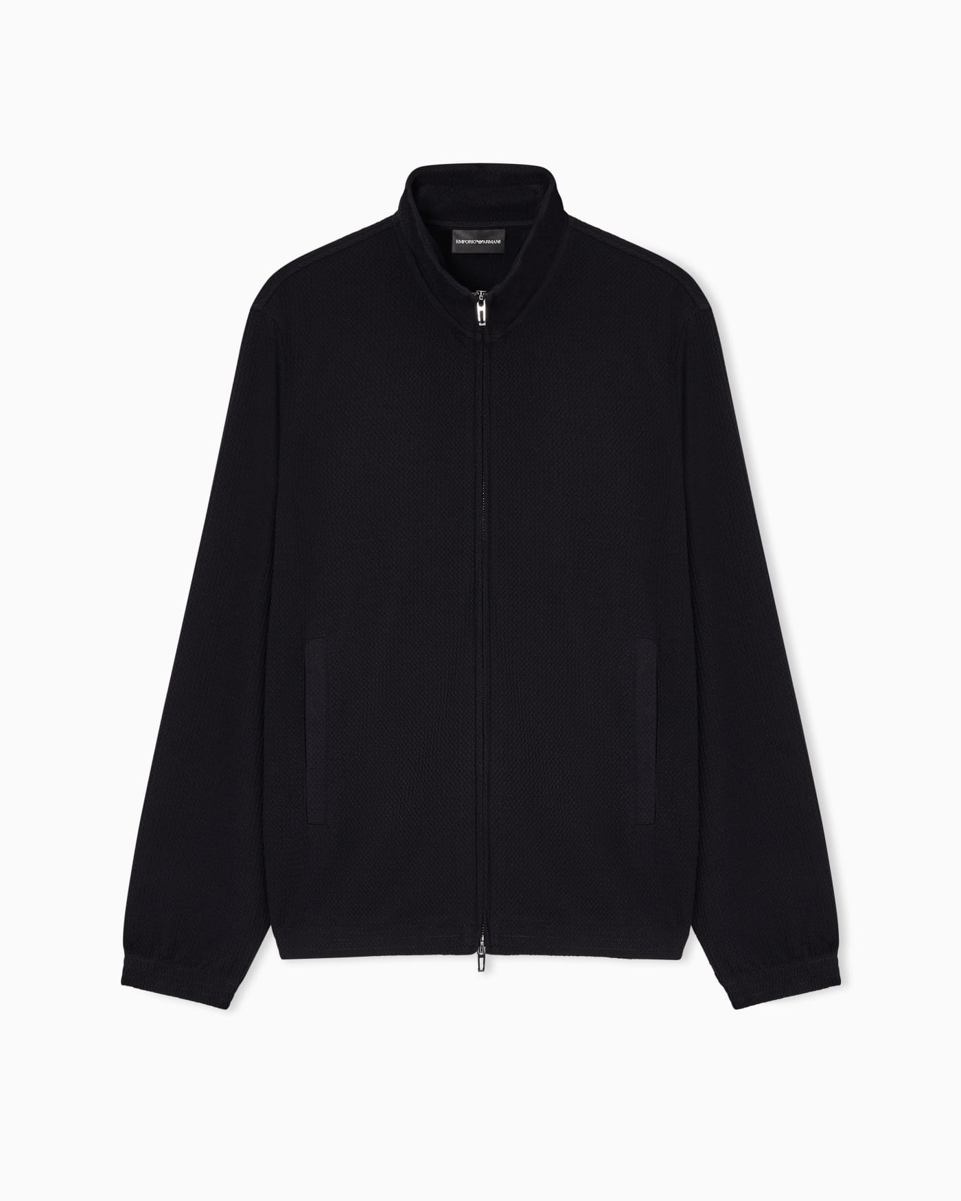Travel Essential full-zip embossed effect jersey sweatshirt