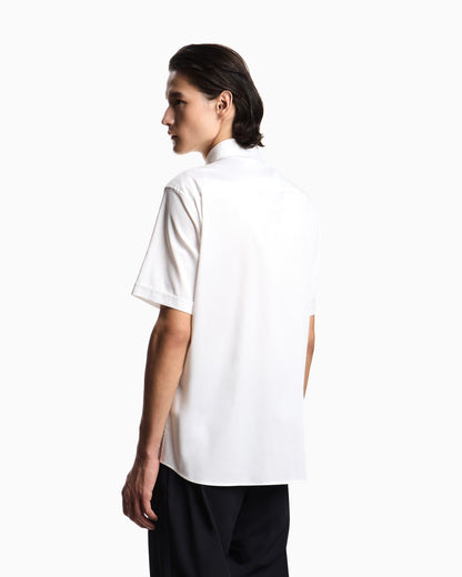 Short-sleeved shirt in stretch Pima cotton