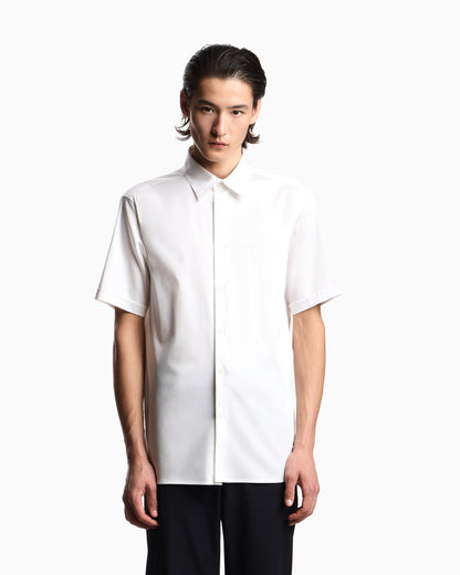 Short-sleeved shirt in stretch Pima cotton