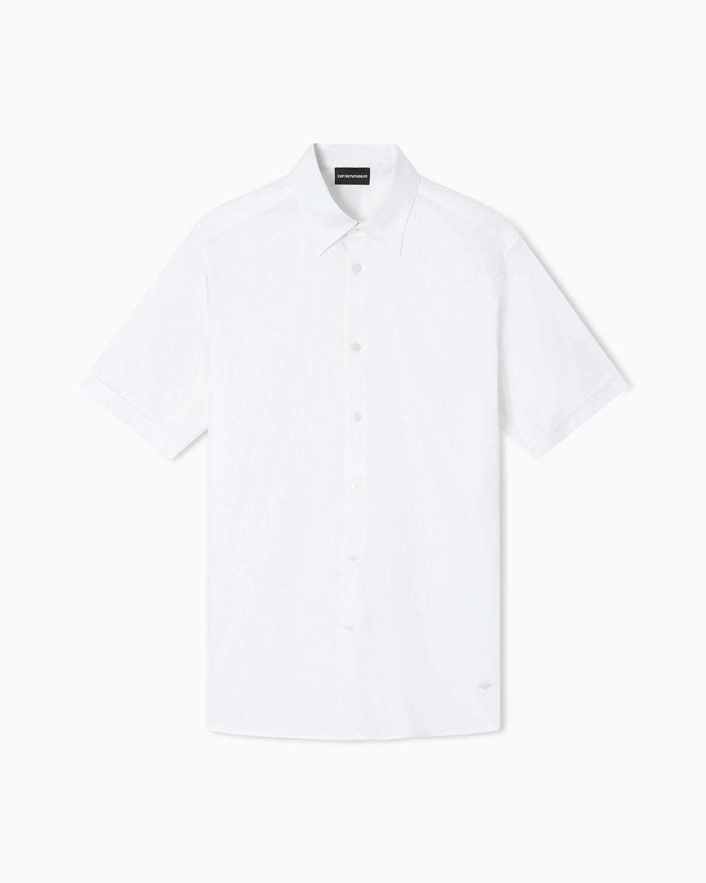 Short-sleeved shirt in stretch Pima cotton