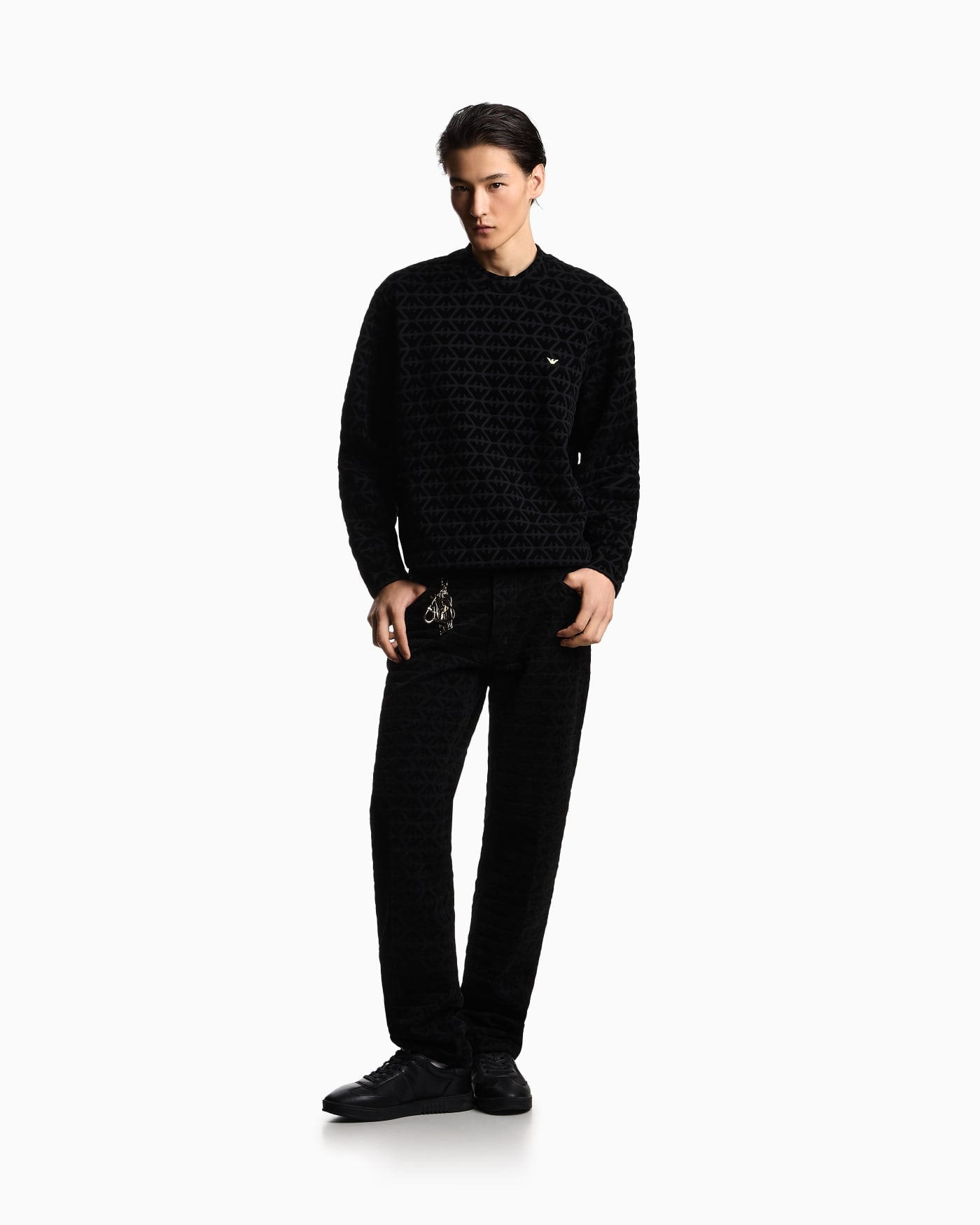 Lunar New Year double-jersey sweatshirt with all-over flocked eagles