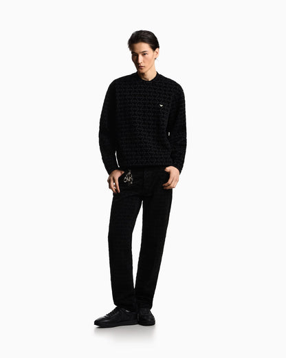 Lunar New Year double-jersey sweatshirt with all-over flocked eagles