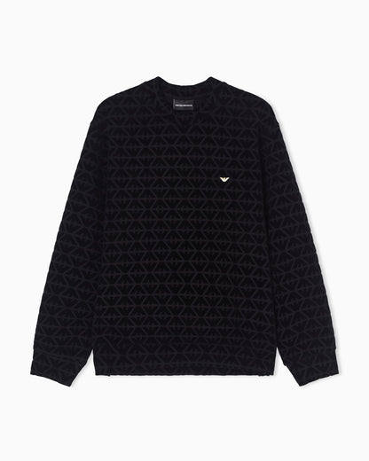 Lunar New Year double-jersey sweatshirt with all-over flocked eagles