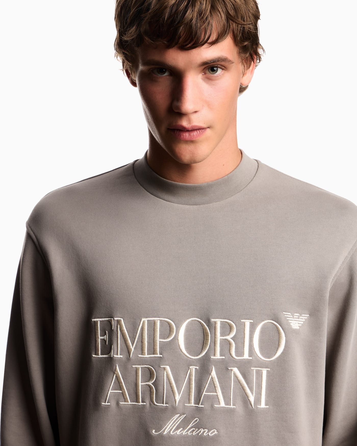 French terry jersey sweatshirt with embroidered logo