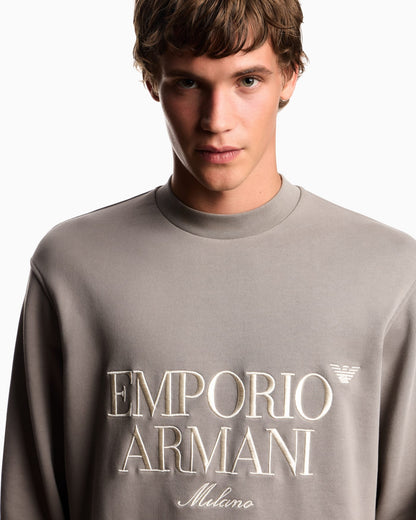 French terry jersey sweatshirt with embroidered logo