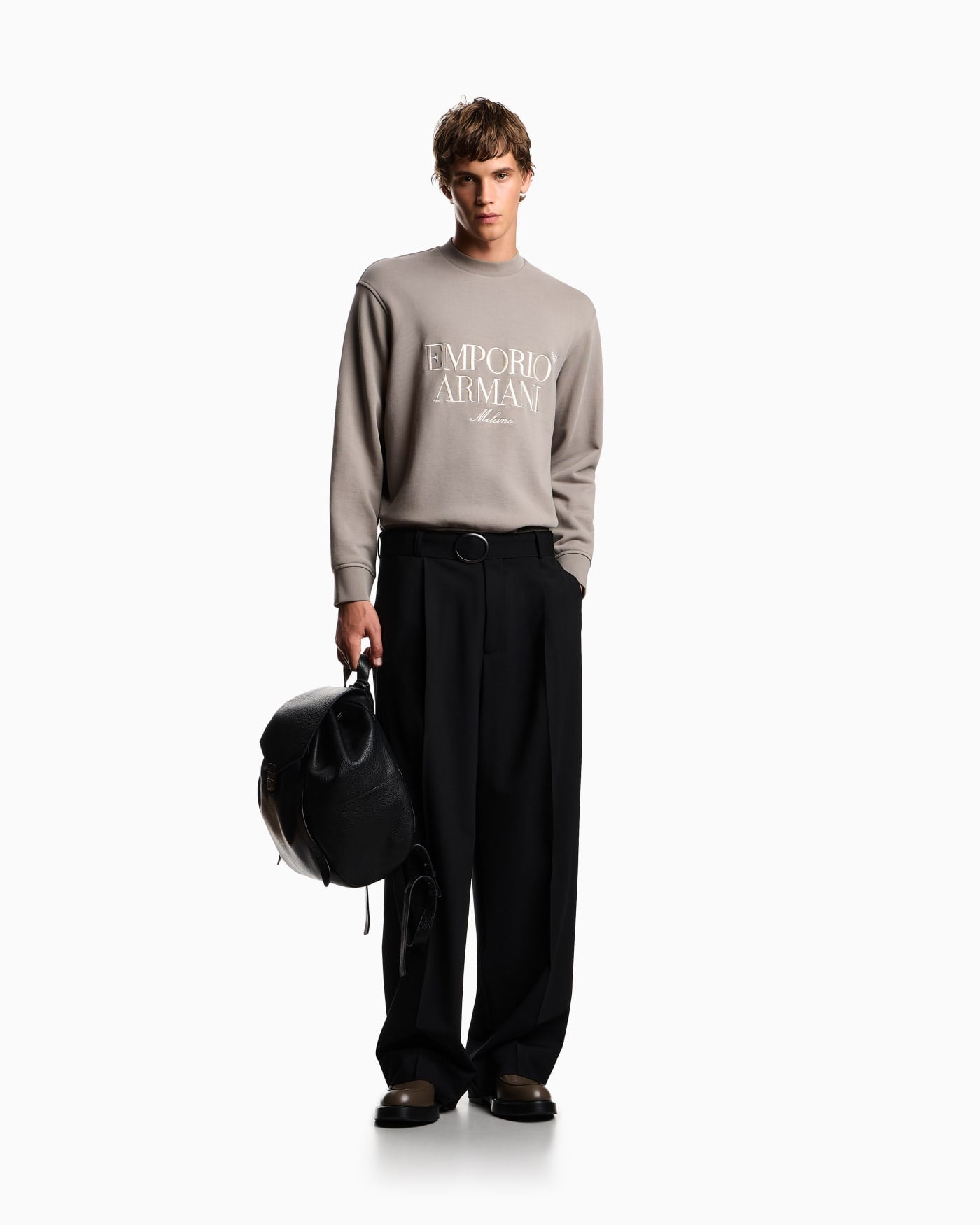French terry jersey sweatshirt with embroidered logo