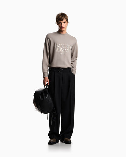 French terry jersey sweatshirt with embroidered logo