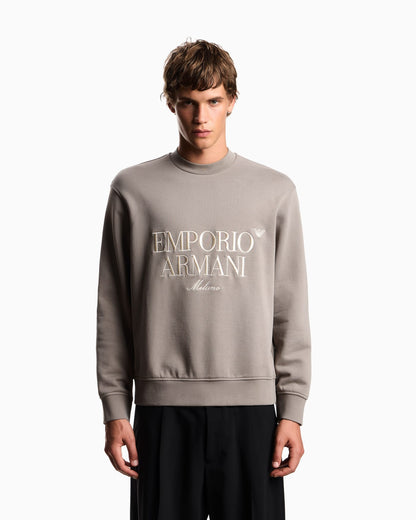 French terry jersey sweatshirt with embroidered logo