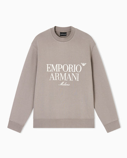 French terry jersey sweatshirt with embroidered logo