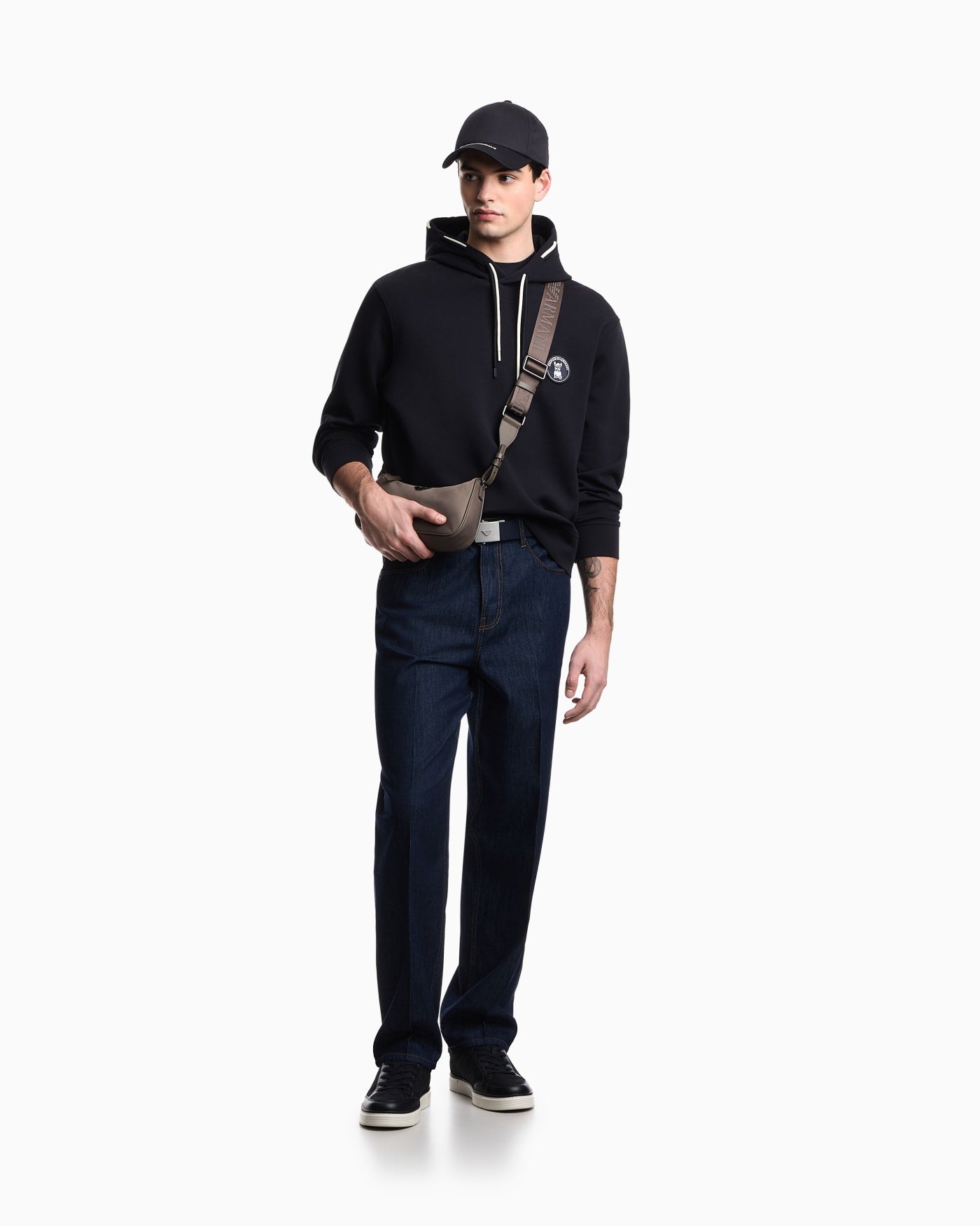 Loose-fit hooded sweatshirt in double jersey with French bulldog patch