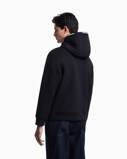 Loose-fit hooded sweatshirt in double jersey with French bulldog patch