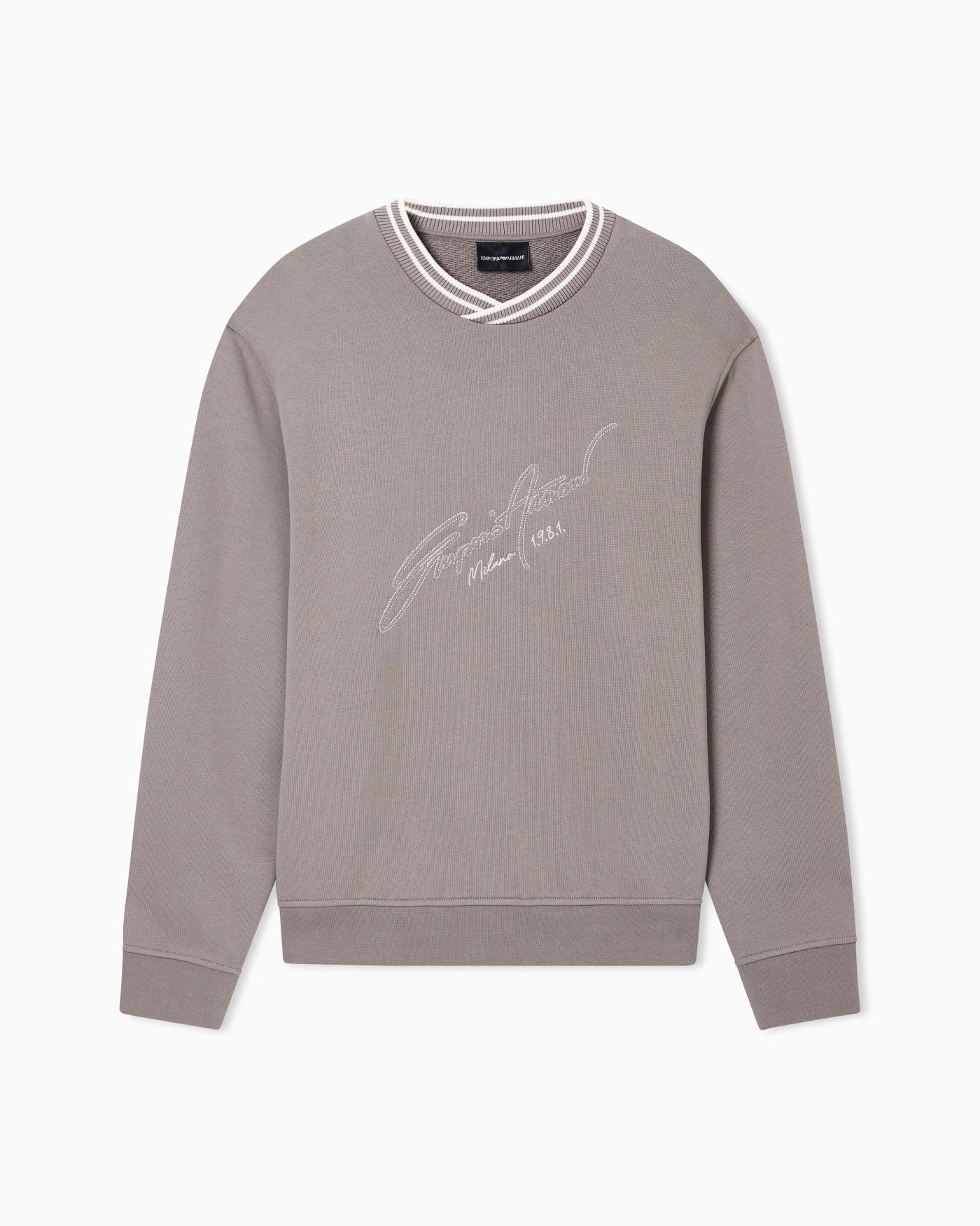 French terry jersey sweatshirt with embroidered signature logo