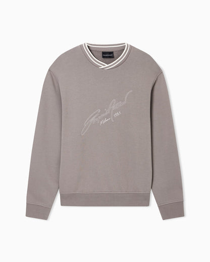 French terry jersey sweatshirt with embroidered signature logo